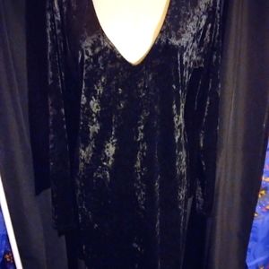 Woman's Dress,  Black Velour , size 1X.